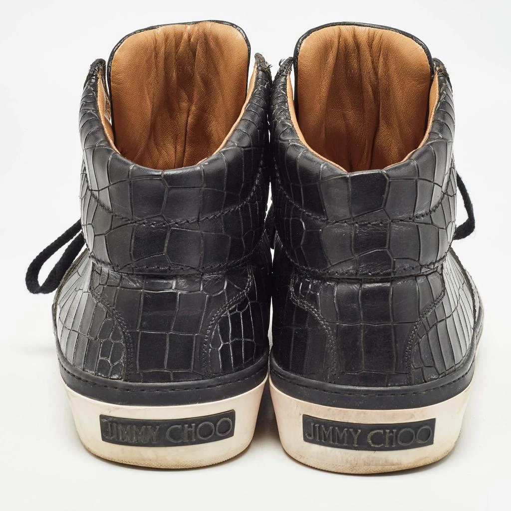Jimmy Choo Jimmy Choo Black  Croc Embossed Belgravia Sneakers Size 45 5