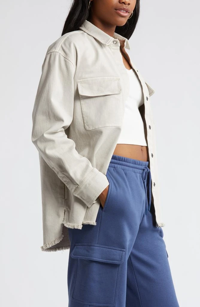 BP. Frayed Oversize Twill Workwear Shirt 4