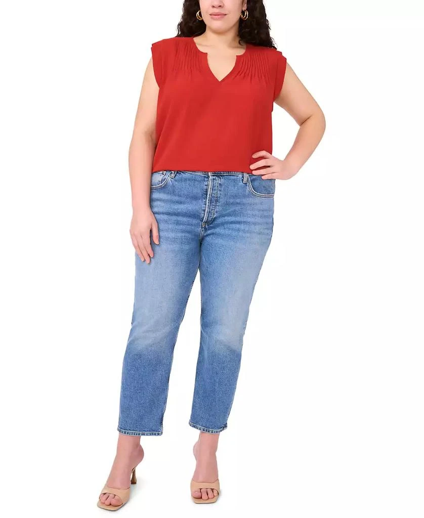 Vince Camuto Plus Size Pleated-Front V-Neck Sleeveless Blouse 3