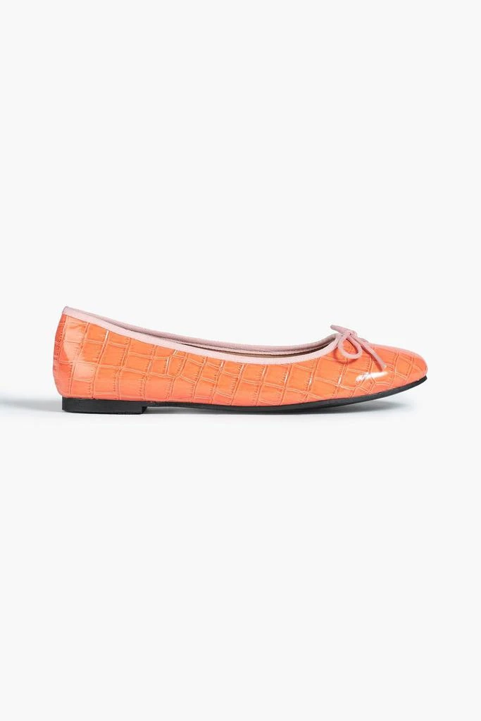 French Sole Amelia croc-effect patent-leather ballet flats 1