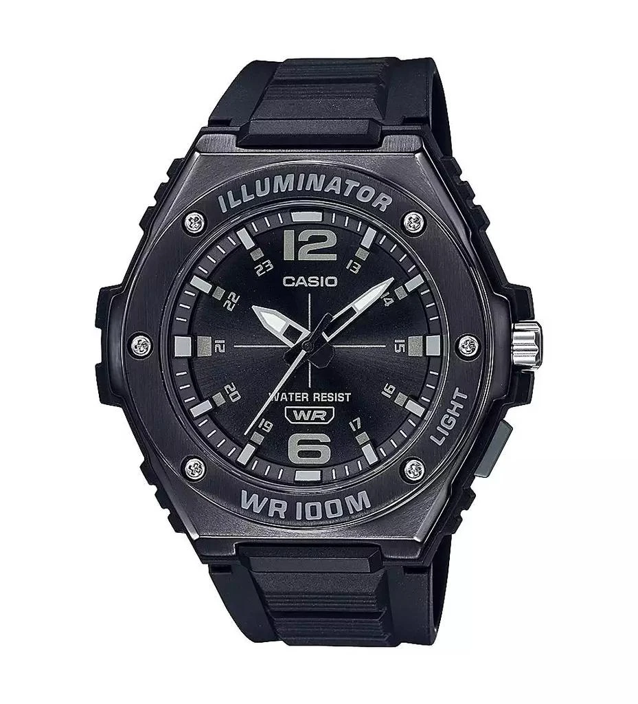 Casio Men's Three-Hand Black Resin Watch 49.6mm, MWA100HB-1AV 1