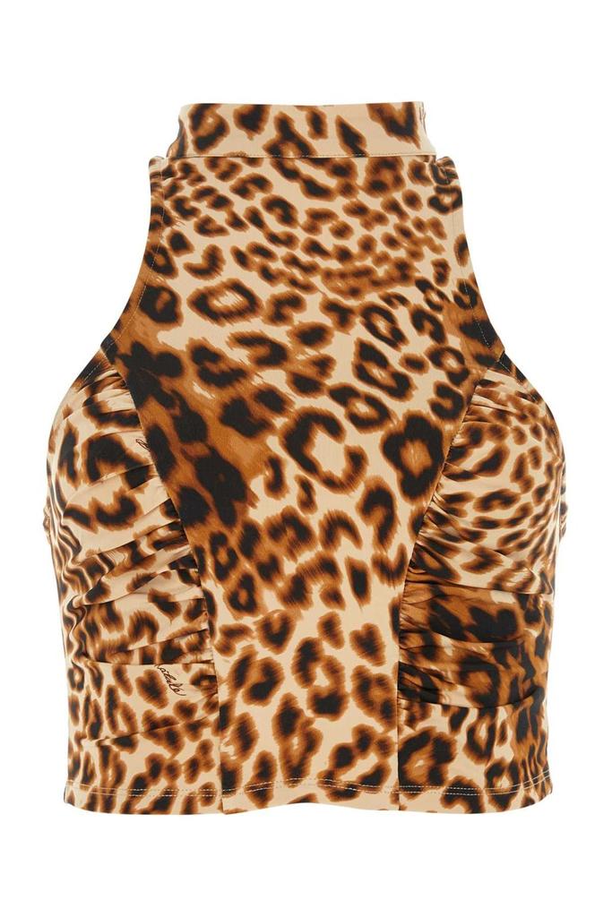 ROTATE Birger Christensen ROTATE Sleeveless Leopard-Pattern Top