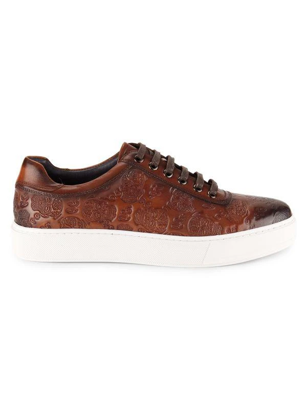 Robert Graham Paradise Skull Embossed Leather Sneakers 1
