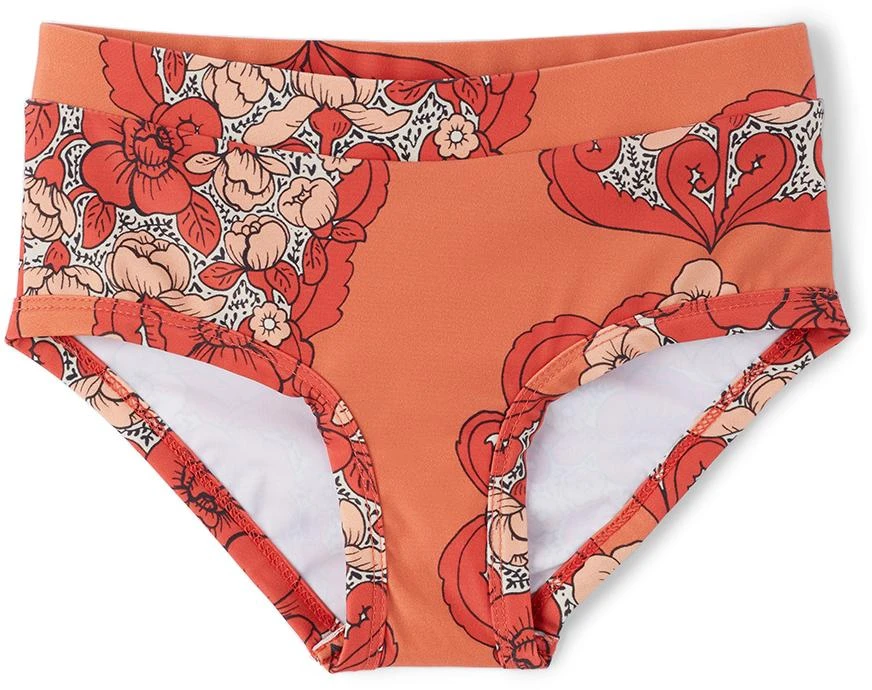 Mini Rodini Kids Red Flowers Swim Briefs 1