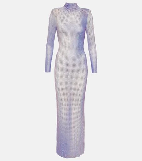 Self-portrait Crystal-embellished Maxi Dress - Purple