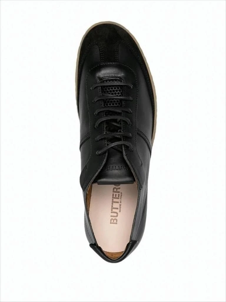 BUTTERO Low-Top Black Leather And Suede Sneakers 4