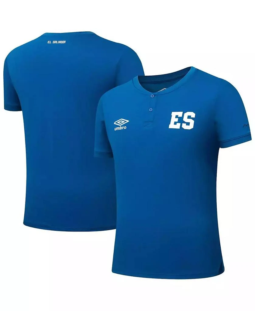 Umbro Men's Blue El Salvador National Team Crew Neck Polo Shirt 1