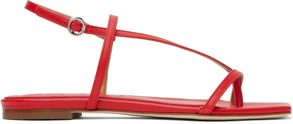 AEYDE Red Ella Leather Toe-Post Sandals 1