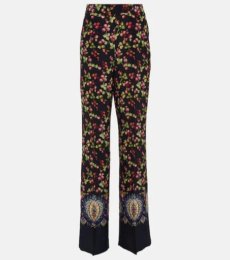 ETRO Printed high-rise silk pants 1