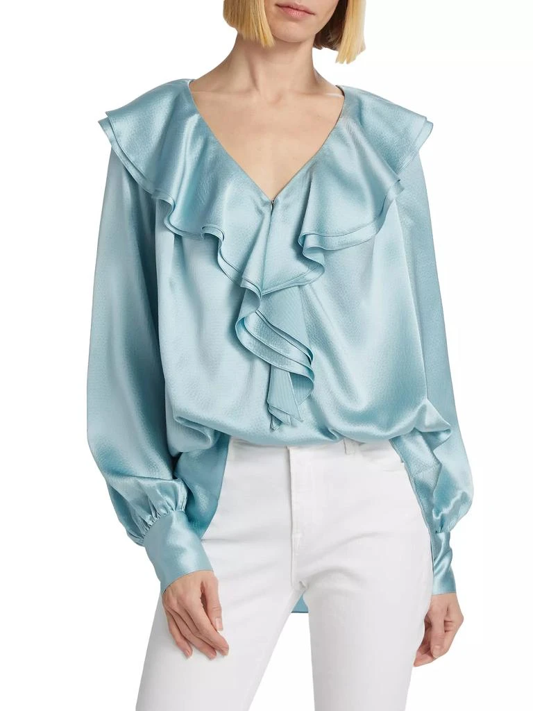 PRABAL GURUNG Ruffle V-Front Blouse 3