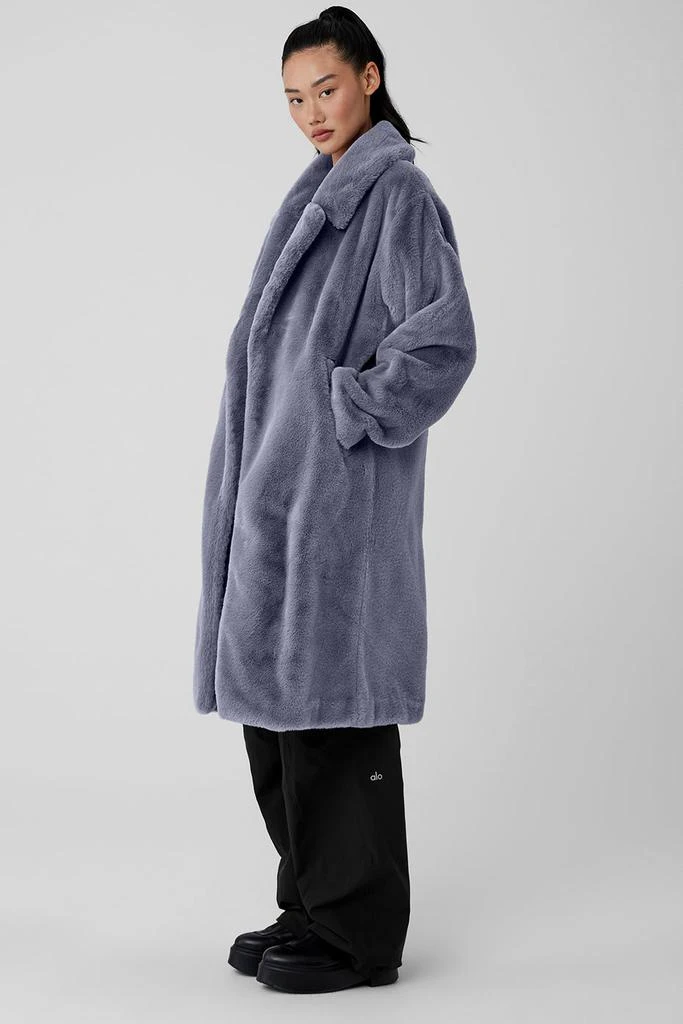 Alo Oversized Faux Fur Trench - Fog 3