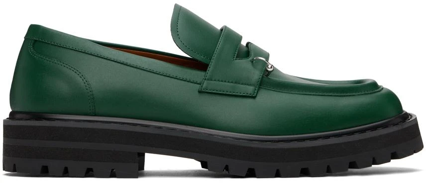 Green Leather Piercing 2.0 Chunky Loafers – On Sale Now with  display picture 2