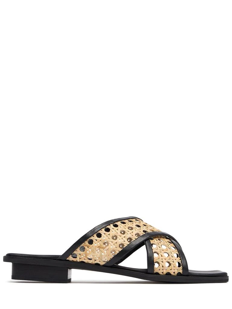 Bembien 10mm Roma Leather & Rattan Slides from LUISAVIAROMA