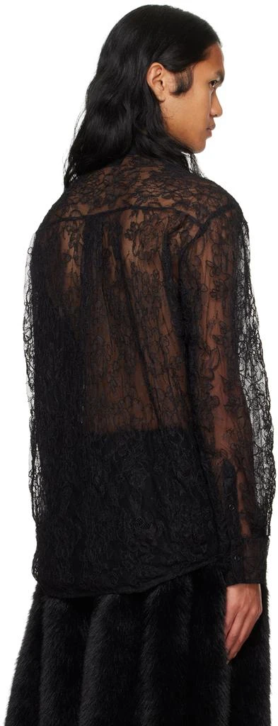 Simone Rocha Black Sheer Pearl Classic Fit Shirt 3