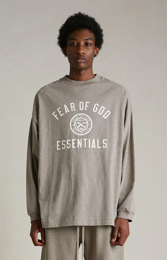 Essentials Heather Grey University Long Sleeve T-Shirt 2