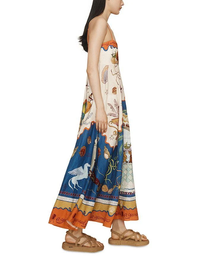 ALÉMAIS Linen Surrealist Sundress 3