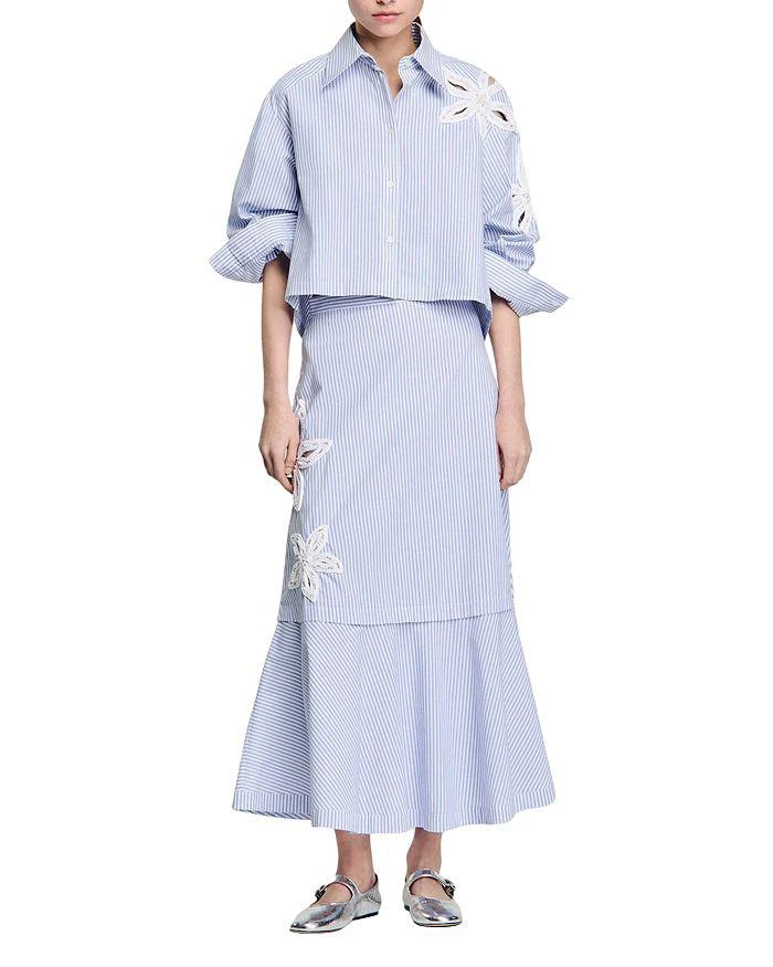 Sandro Embellished Cutout Maxi Skirt 2