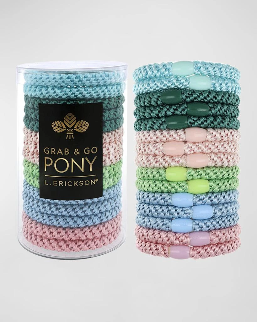L. Erickson Grab & Go Pony Elastics Tube, Set of 15 1