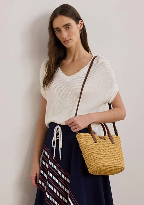 Shop Woven Straw Medium Brie Tote Bag on Sale at BeyondStyle – Get