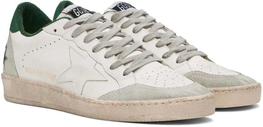 Golden Goose Off-White & Green Ball Star Sneakers 4