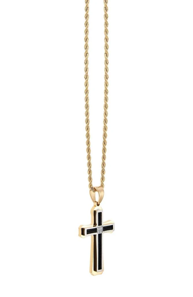 AMERICAN EXCHANGE Men's Diamond Accent Cross Pendant Necklace - 0.10ct. 2