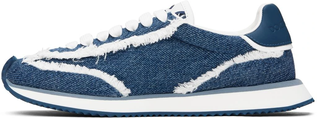 Dolce & Gabbana Blue Mixed-Material 'DG' Cushion Sneakers 3
