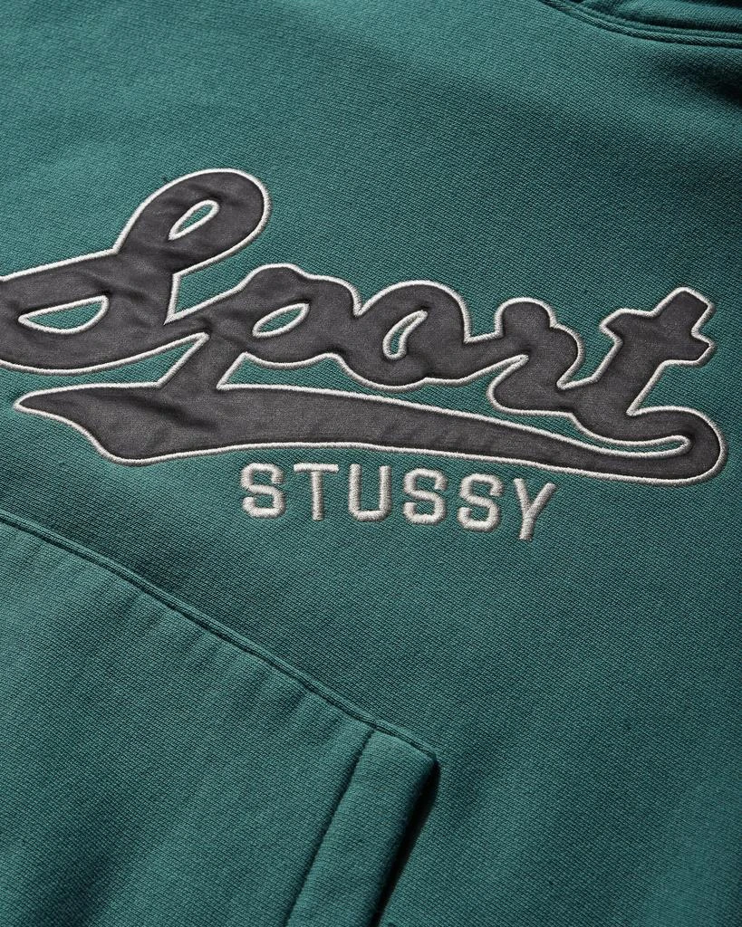 STUSSY Men's Satin Patch Oversized Hoodie Green 3