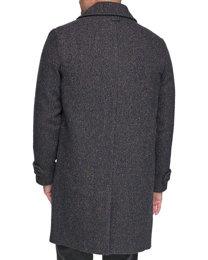 Andrew Marc Wexford Textured Herringbone Relaxed Fit Long Overcoat