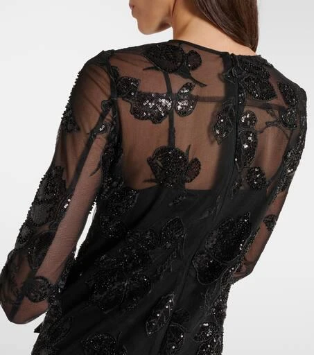 ROTATE Birger Christensen Embellished mesh maxi dress 6