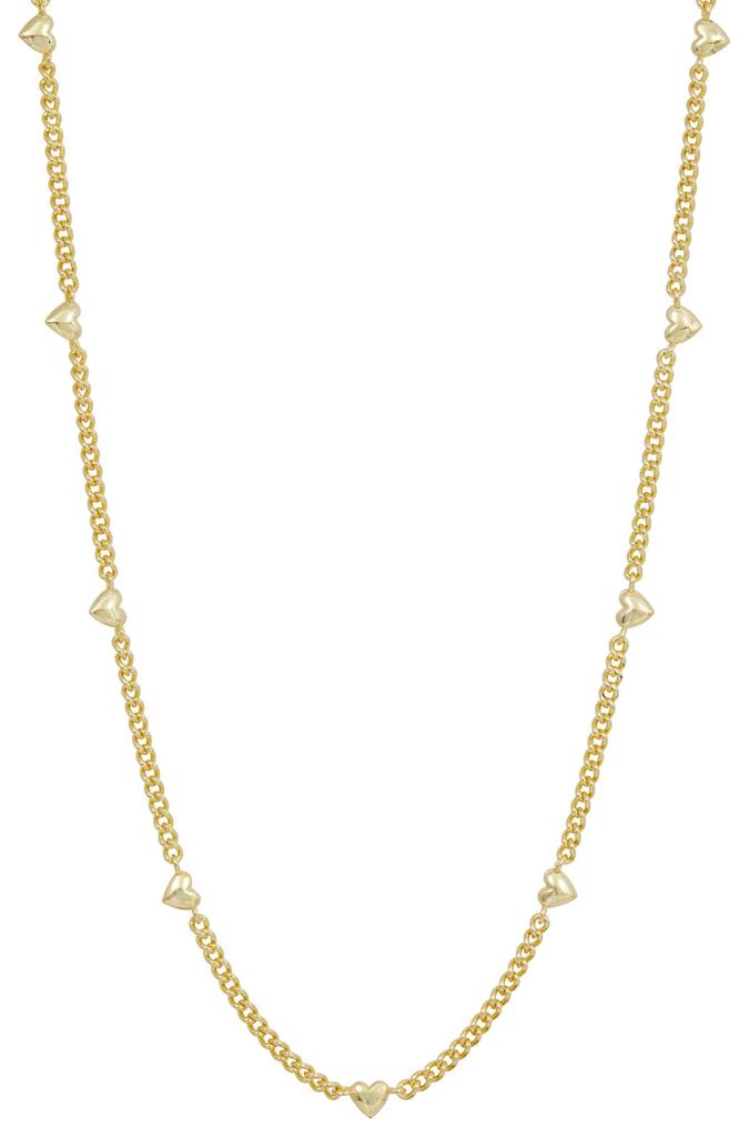 Savvy Cie Jewels 18K GOLD PLATED HEART STATION NECKLACE