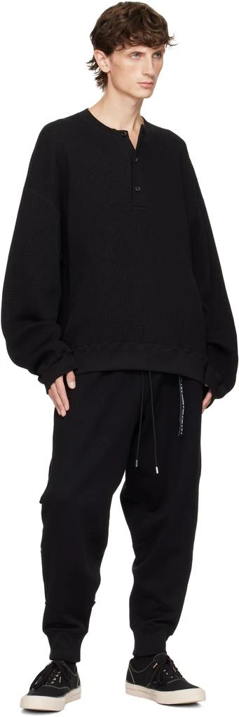 mastermind JAPAN Black Embroidered Logo Henley 4