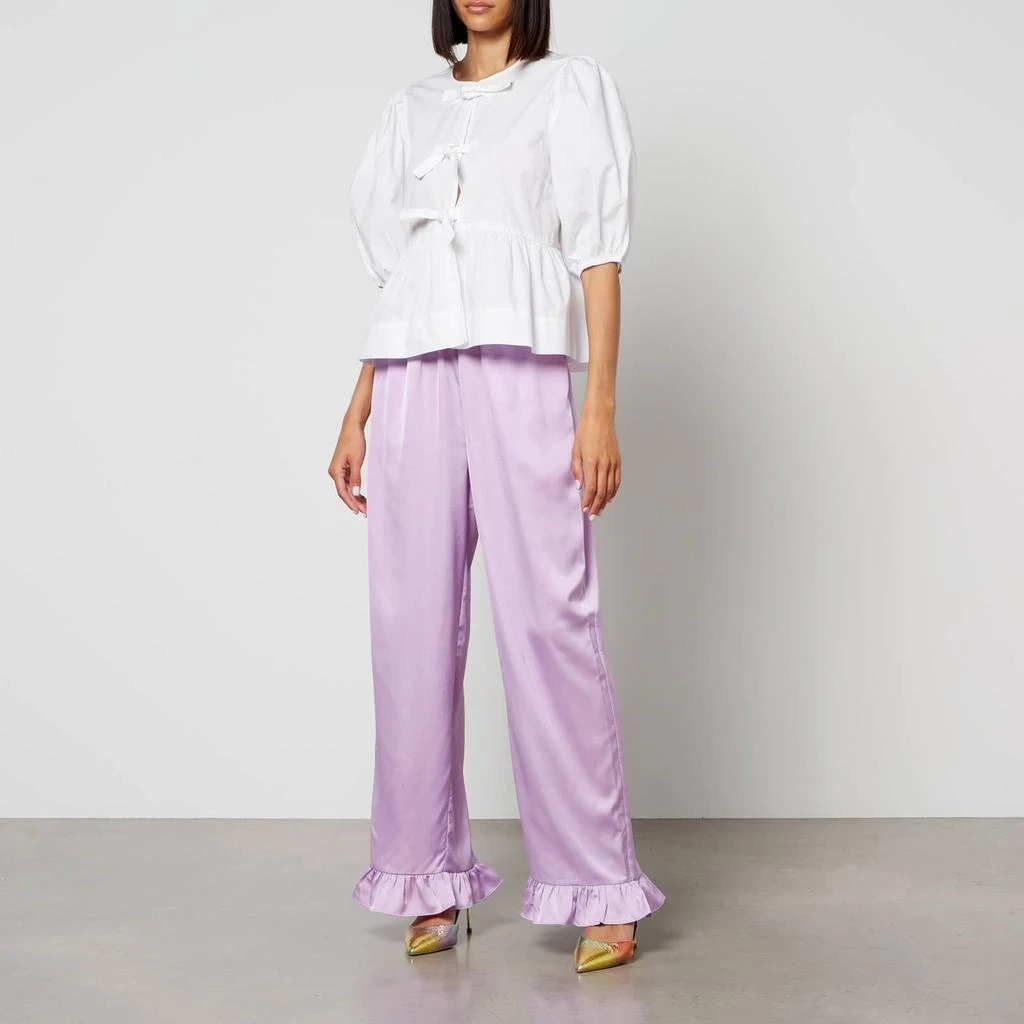 Cras Crās Hunter Ruffle-Trimmed Satin Trousers 3