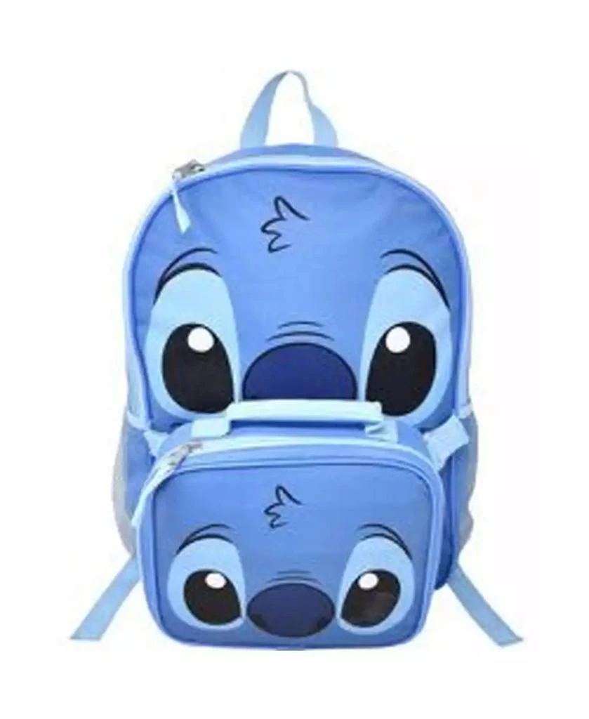 Disney Stitch 16" Shoulder Backpack for School with Rectangular Lunch Bag