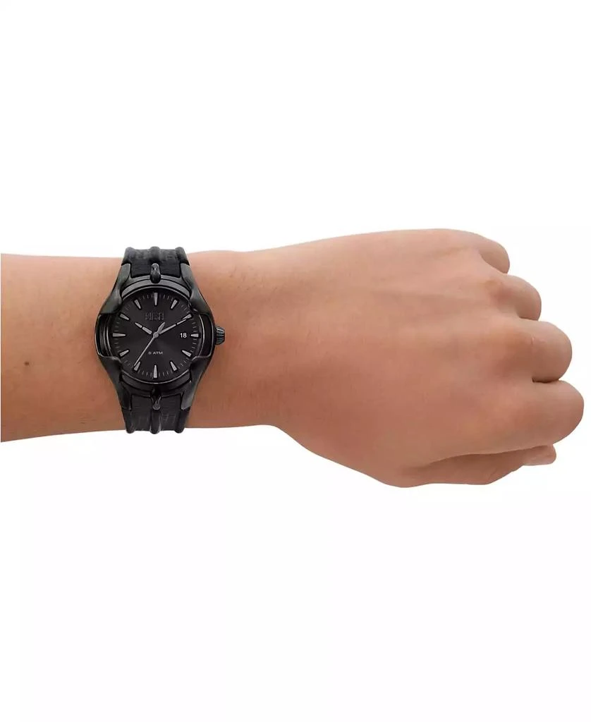 Diesel Men's Vert Three Hand Date Black Leather Watch 44mm 3