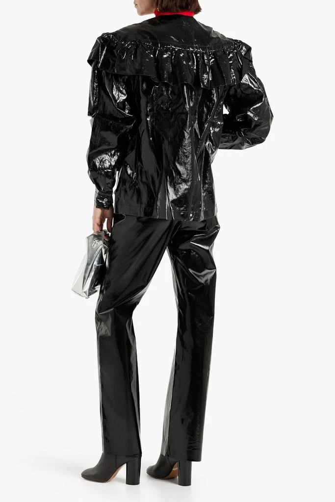 Meryll Rogge Ruffled coated-linen shirt 3