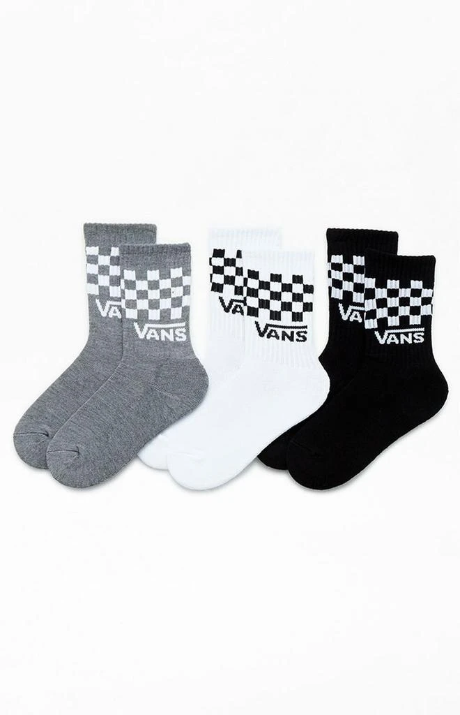 Vans 3 Pack Kids Drop V Classic Checkered Crew Socks