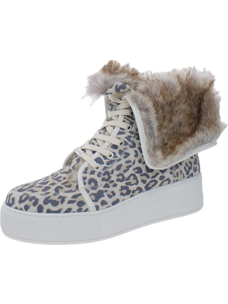 J/Slides Mosey Womens Suede Faux Fur Casual and Fashion Sneakers 6