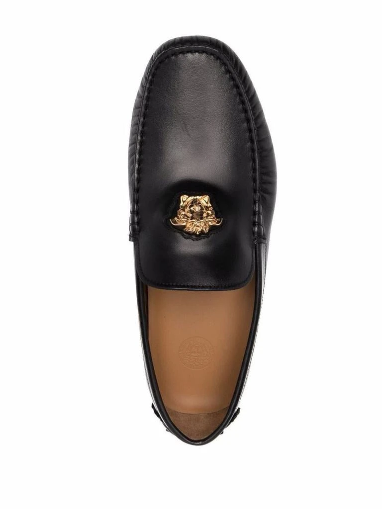Shop Versace Driver La Medusa Leather Loafers on Sale at  display picture 2