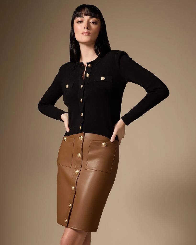 L'Agence Amira Faux Leather Pencil Skirt 2