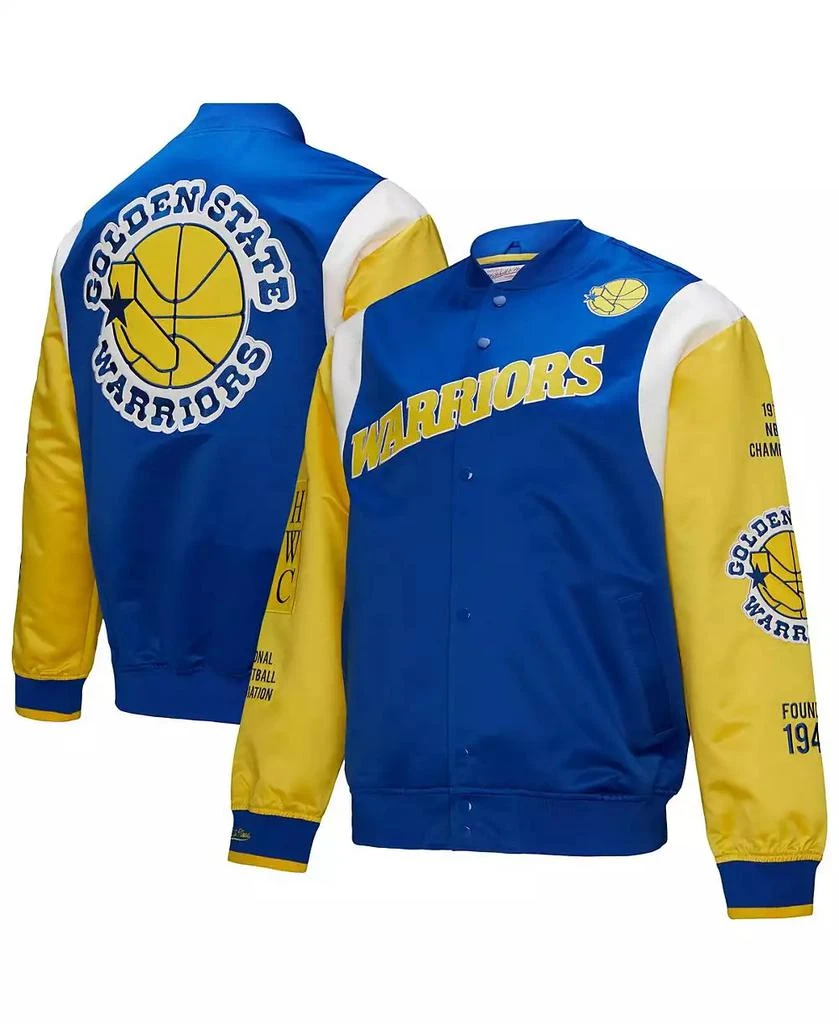 Mitchell 
Ness Men
s and Women
s Royal Golden State Warriors Vintage Team Origins Satin Full-Snap Jacket
