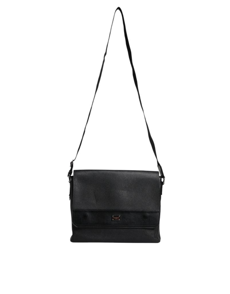 Dolce & Gabbana Logo Plaque Leather Messenger Shoulder Strap Men's Bag (Pre-Owned)