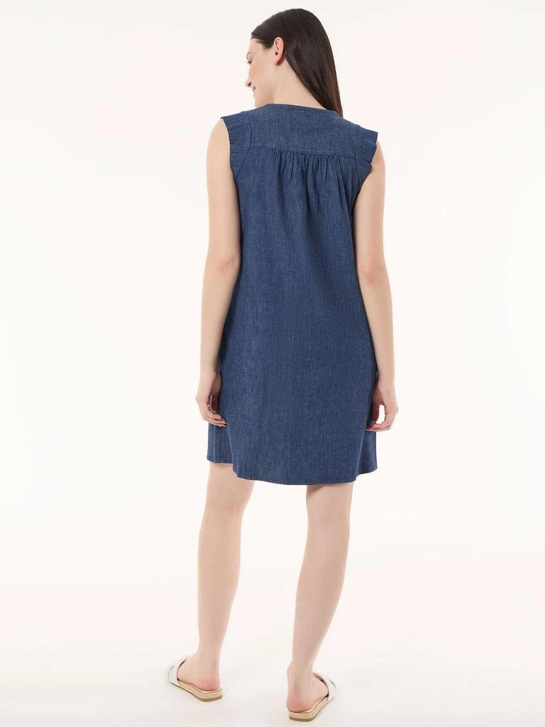 JONES NEW YORK Flutter Sleeve Shift Dress, Soft Denim 3