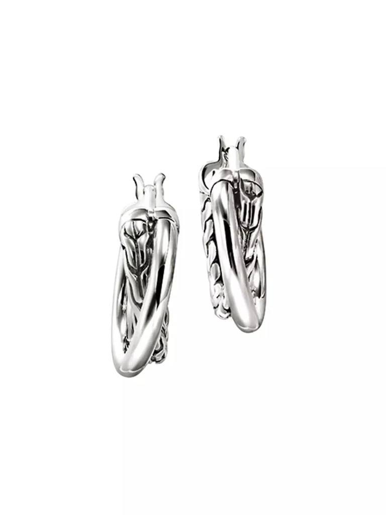 John Hardy JH Essentials Sterling Silver Small Crossover Earrings 3