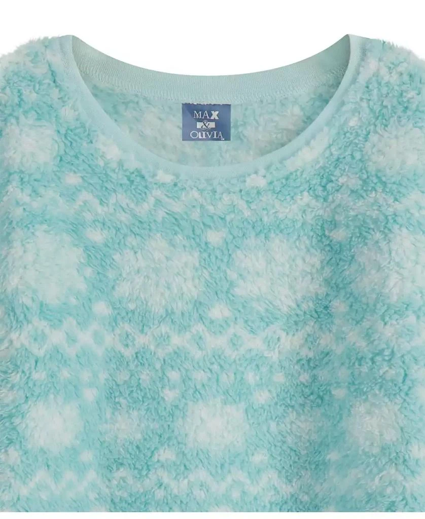 Max & Olivia Max and Olivia Girls Fair Isle Print Novelty Fleece 2 pc Pajama Set 2