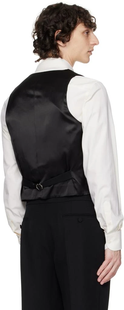 Valentino Black Wool Grain de Poudre Slim Fit Vest 3