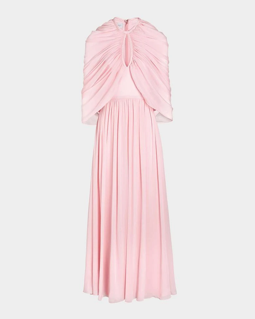 Giambattista Valli Keyhole Draped Cape Silk Gown 1