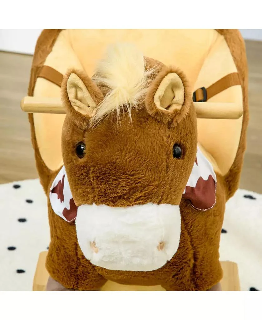 Qaba Baby Rocking Horse, Plush Animal Rocker w/ Realistic Sound, Pedals 8