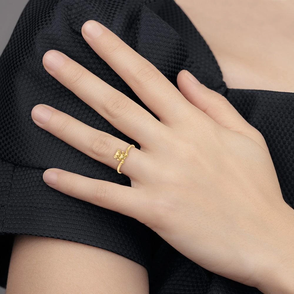 Diamond2Deal 14k Yellow Gold Polished Teddy Bear Ring 6