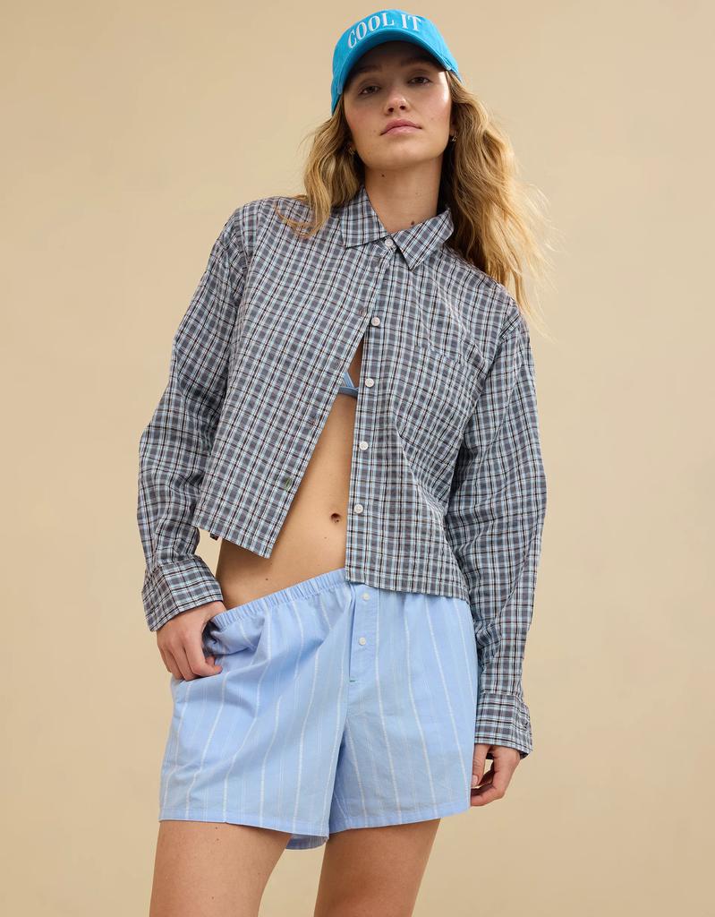 Aerie Aerie Off-Duty Seersucker Pajama Shirt