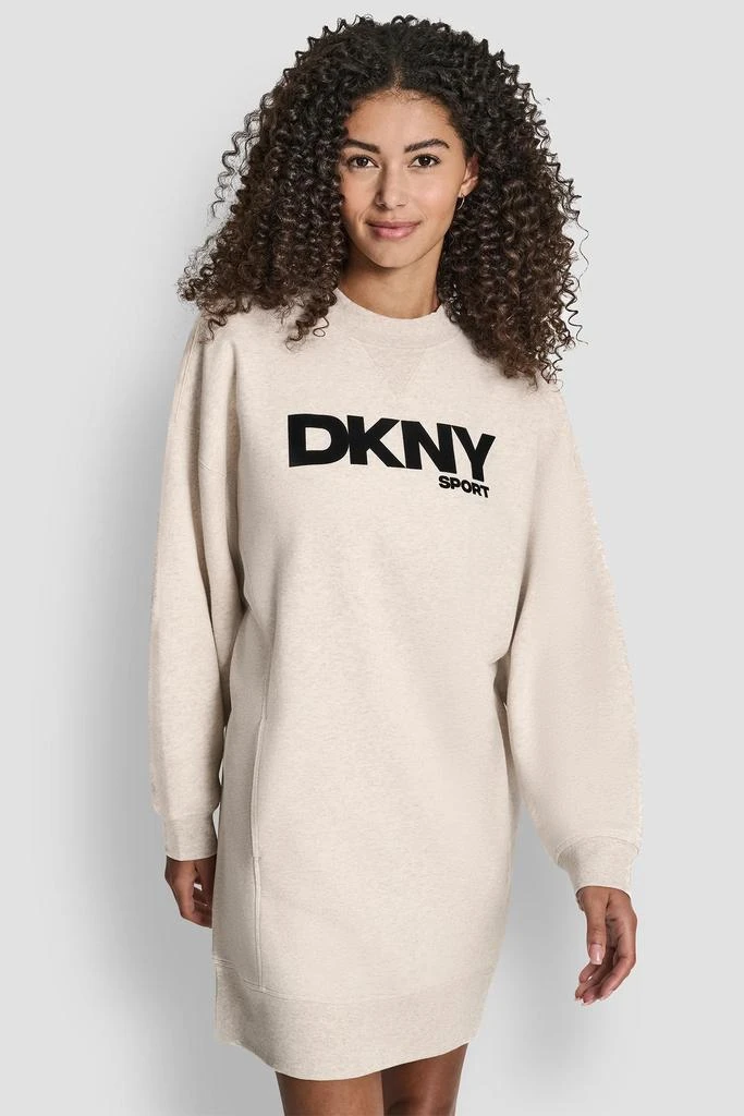 DKNY FLOCKED LOGO SHIFT SNEAKER DRESS 4